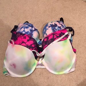 3 tie dye bras Victoria’s Secret pink